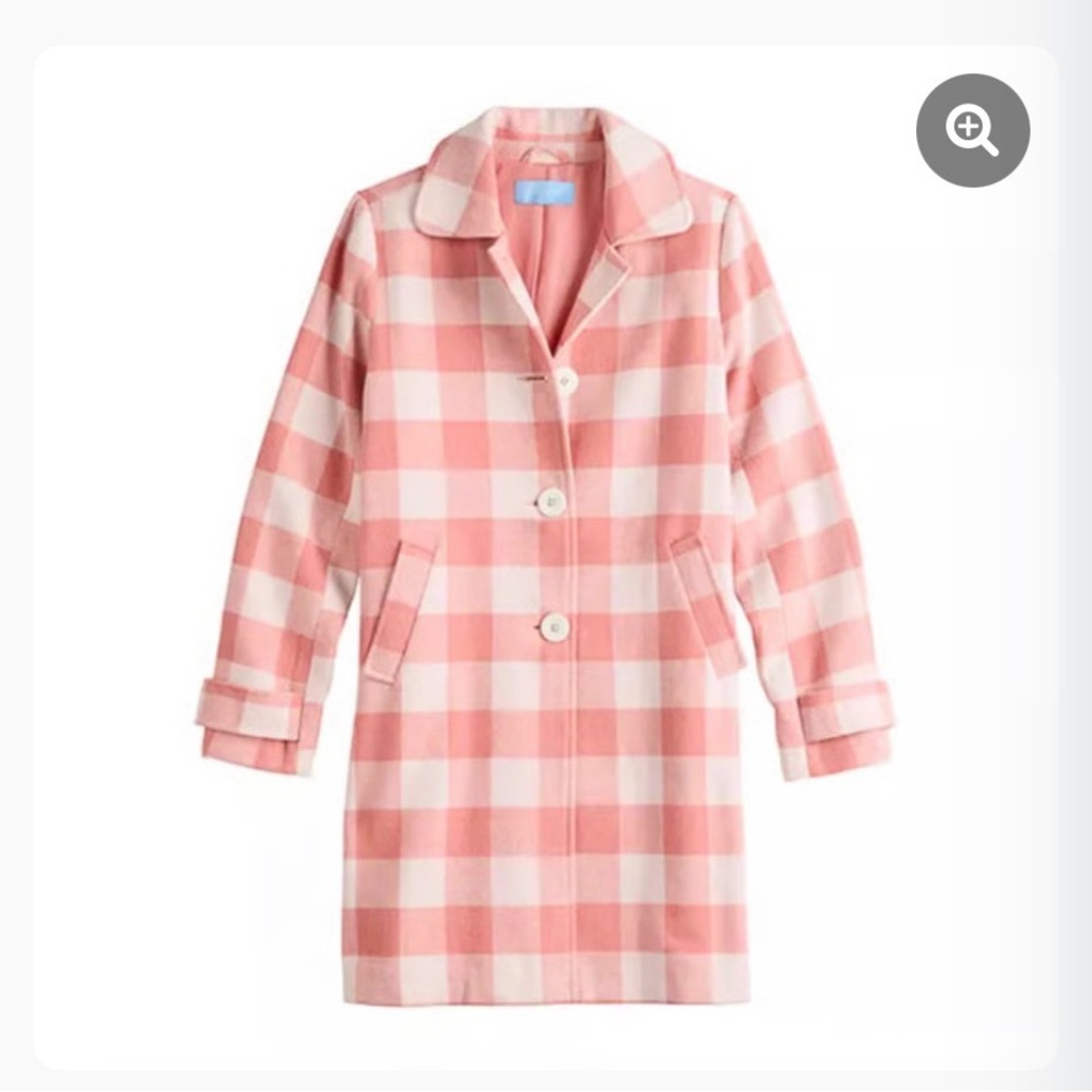 Women's Pale Orange Checkered Coat